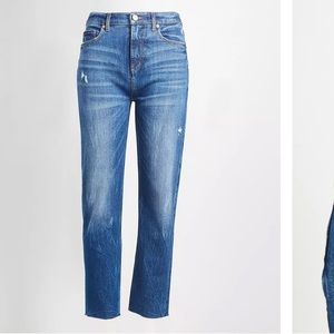 Loft Petite High Rise Straight Crop Jeans